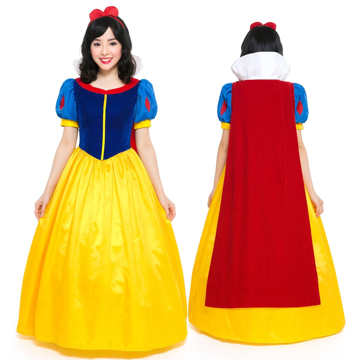 

[monoii] Snow White Cosplay Pannier Set, Adult Halloween Queen Costume Dress, Sizes S, M, L, XL, 398