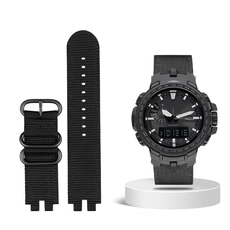 Klasyczny nylonowy pasek do zegarka dla serii Casio PROTREK PRW-3000 3100 6000 6100Y Płócienny pasek na nadgarstek Męski pasek do zegarka bransoletka