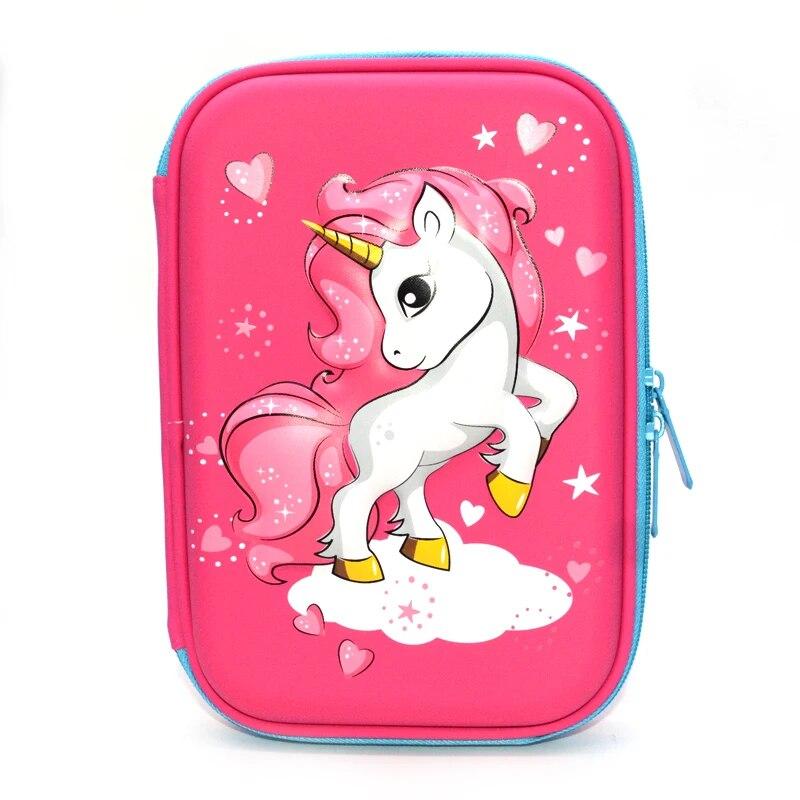 Kawaii Unicorn Pens Flamingo Pencil Case Pencil Case Creative Pencil Bag Girl Learning Supplies Stationery  Toy Storage