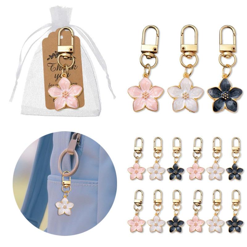 1PC With Pendant Car Key Key Ring Accessories Lovely Sakura Flower For Bag Pearl Charm Keychain