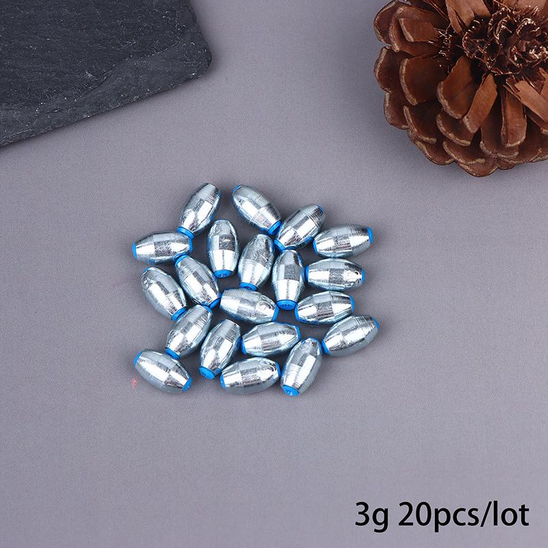

[LA]20Pcs/Lot Alloy Carbon Steel Hollow Olive Fishing Sinkers 3g/4g/5g/6g/7g/8g/9g/10g Fishing Weights Fishing Accessories