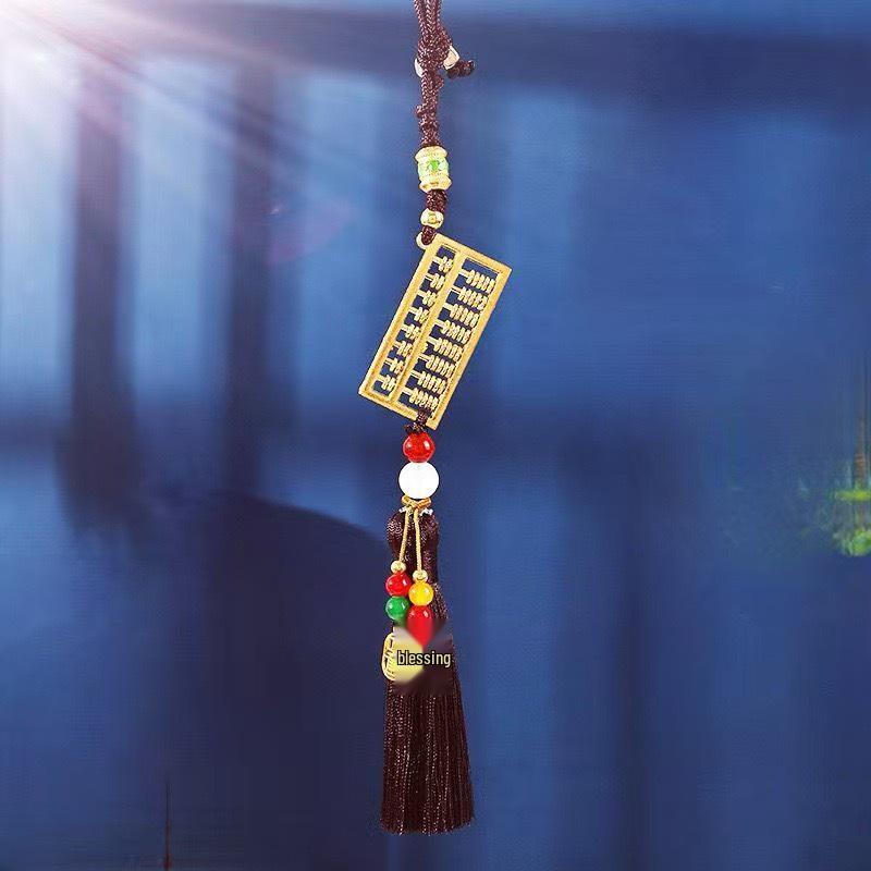 Imitation Brass Ruyi Ping An Pixiu Rearview Mirror Tassel Ornament