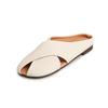 Sheepskin version~ genuine leather baotou half-drag summer outer wear hollow slippers women's soft leather fashionable versatile flat-bottomed cool