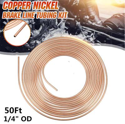 1/4 Inch OD 50 Ft Roll Steel Zinc+Copper Nickel Car Brake Line Tubing Coil Kit