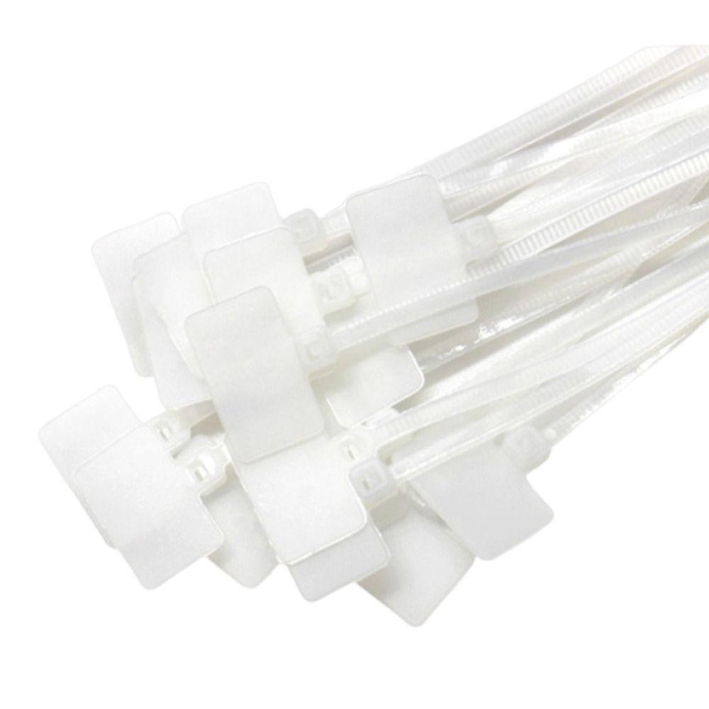 100pcs Cable Markers Self-locking Cable Ties 3*100mm 4*150mm Zip Ties 4*200mm Plastic Loop Wire Ties Tag Identification