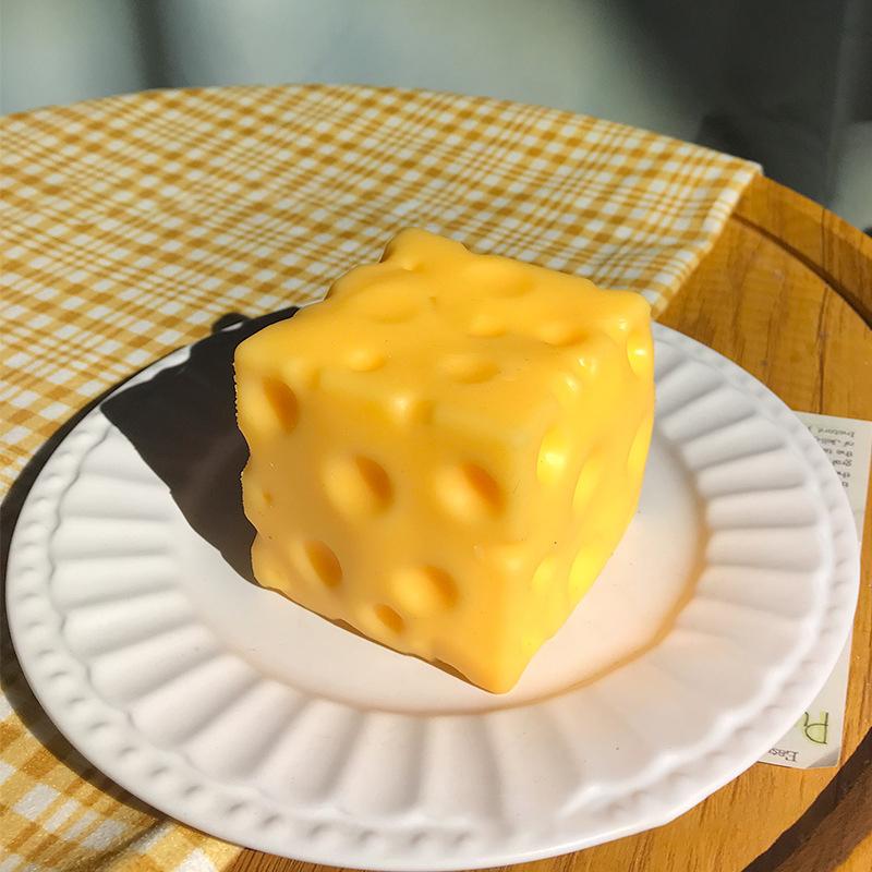 Jumbo Käsewürfel Stress Quetschobjekt Große Größe Langsamer Rückprall Stressabbau Fidget für ASMR Sensorisch Anti-Stress Angstlinderung