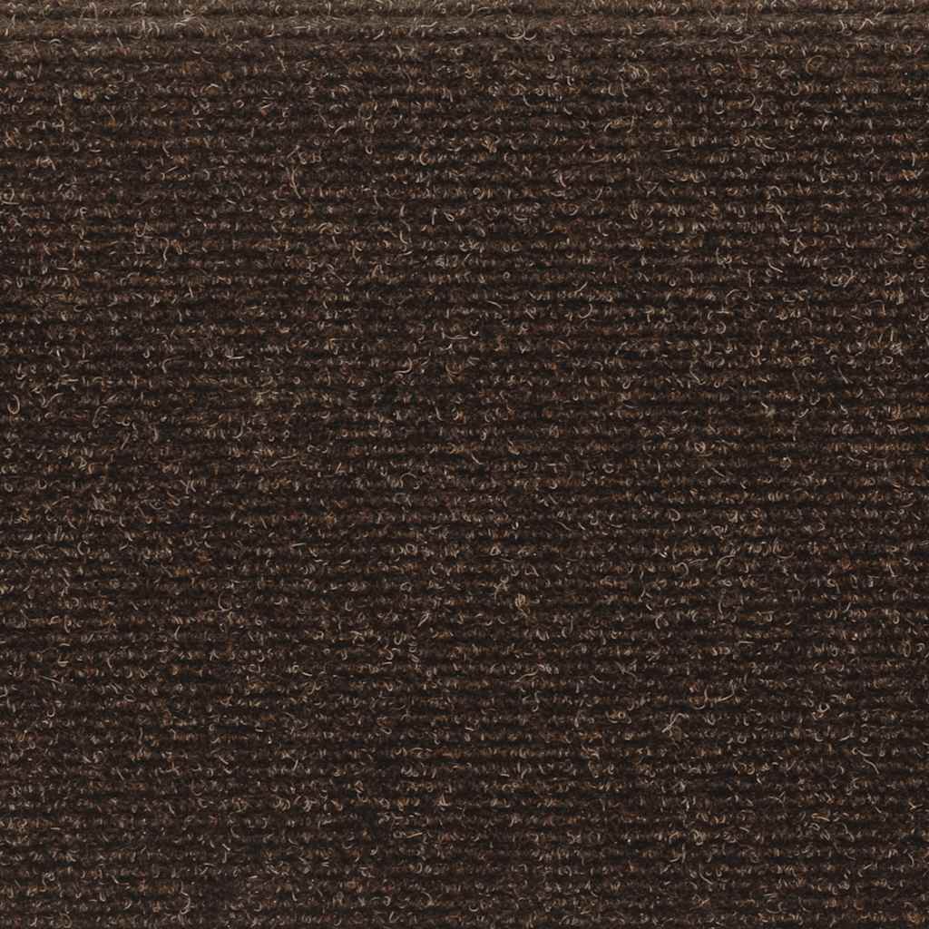 Self Adhesive Stair Treads 15 Pcs 65 X 21 X 4 Cm Brown Rectangular Edge