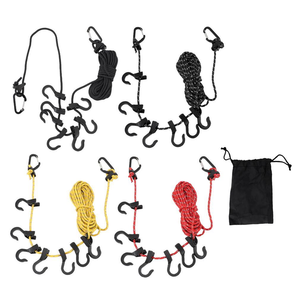 Portable Travel Clothesline Adjustable 16.4ft Length Clothes Drying Rope Windproof 5m Clothesline Wi