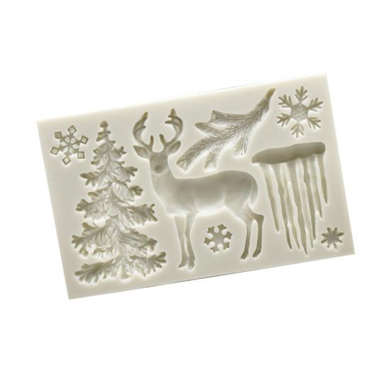 Christmas Tree Reindeer Silicone Mold Fondant Cake Sugarcraft Decorating Tool