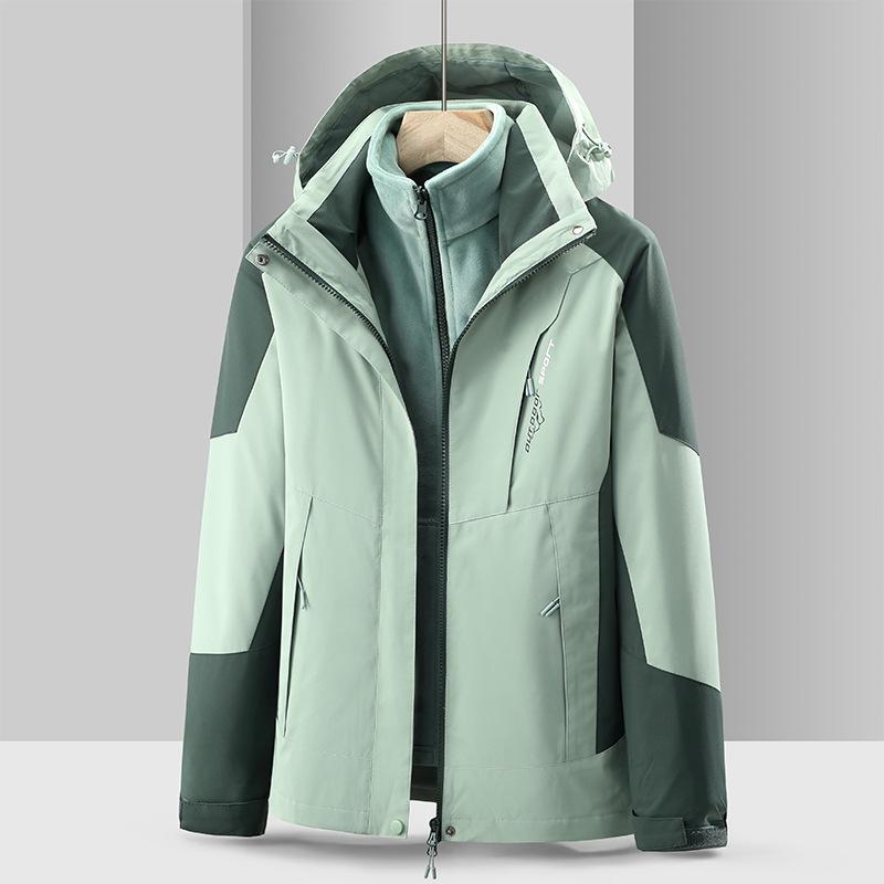 Winter Outdoor Sports Hardshell Men's and Women's Two-piece Three-in-one Men's Coat Windproof Waterproof Mountaineering Clothing