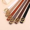 Women's Angola Red Genuine Leather Waist Belt - Fashionable, Versatile, and High-End Cowhide Accessory for Suits and Coats