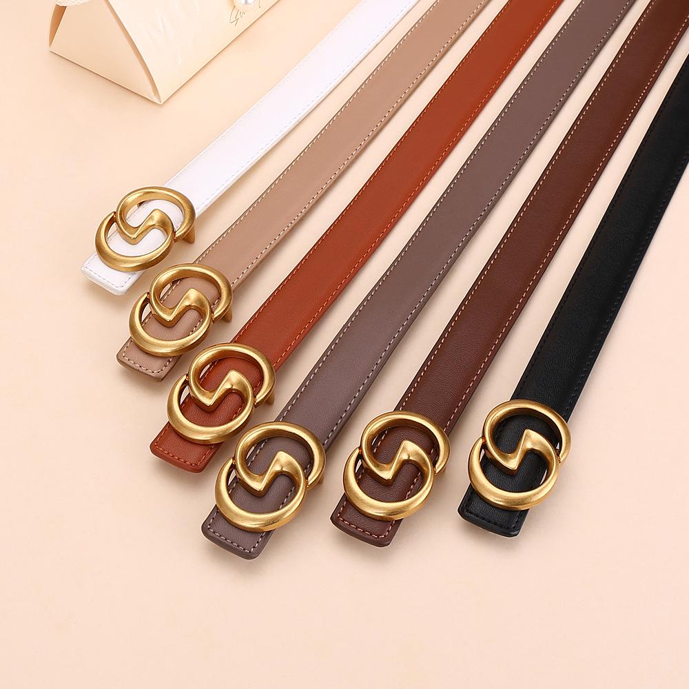 Women's Angola Red Genuine Leather Waist Belt - Fashionable, Versatile, and High-End Cowhide Accessory for Suits and Coats
