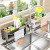 Drill-Free Kitchen Sink Dish Drainer & Storage Rack