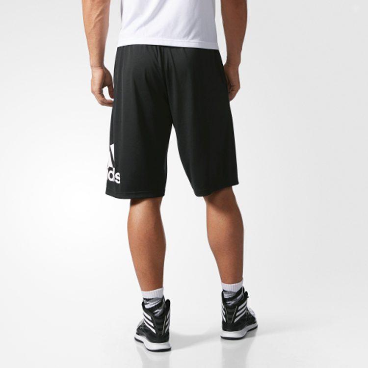 adidas Basketball Shorts Men's Black Moderate Straight Fit Pants BR1953