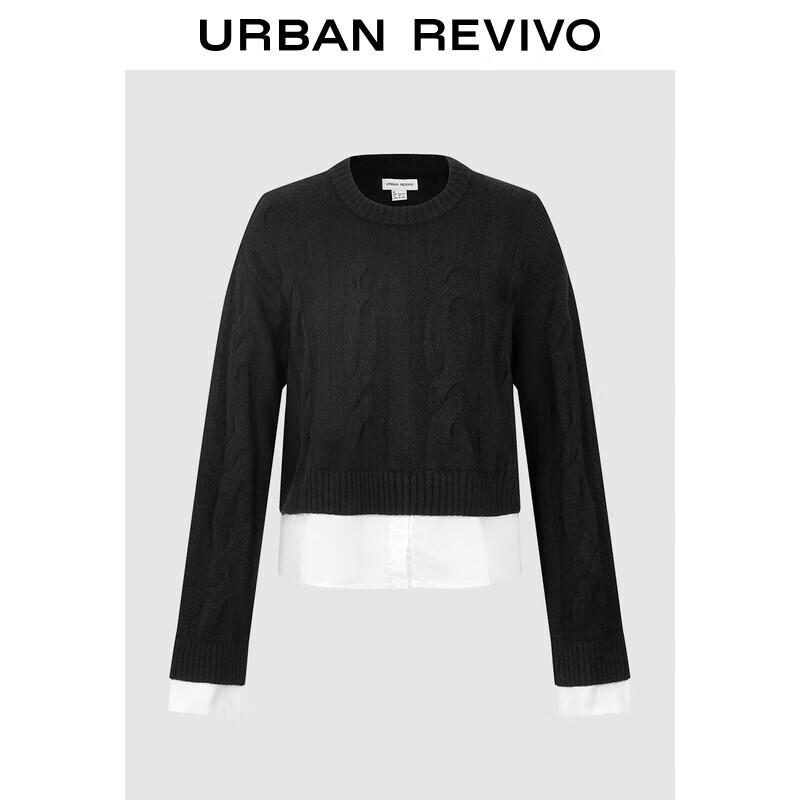 

UR Women s Faux Two-Piece Cable Knit Sweater M