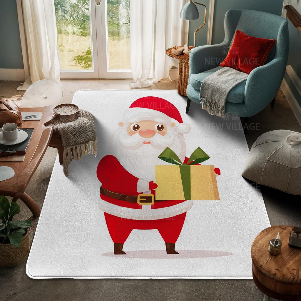 House Entrance Carpet Home Door Mat Living Room Bath Foot Bathroom Non-slip Water Absorption Rugs Bath Merry Christmas Winter