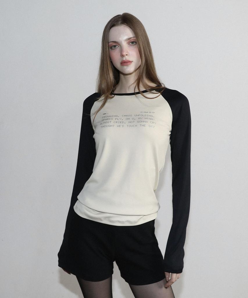 Maegolenseoul Drowning Loose Fit Raglan Long Sleeve Beige