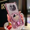 Glitter Mirror Holder Bracelet Phone Case For Samsung Galaxy Note 20 Ultra Note 10 Plus Soft Silicone Shockproof Stand Cover