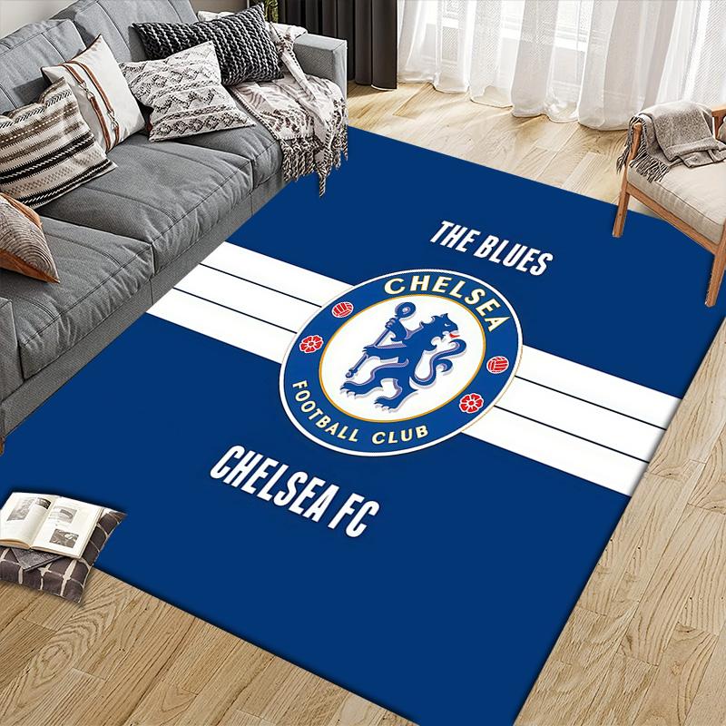 Chelsea Football Club2 Flannel Pattern Square Carpet,Area Rug,Carpet Rug for Living Room Bedroom Sofa Playroom Decor,Non-slip Floor Mat