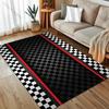 1PC Race Track Black and White Grid Print Carpet for Bedroom Living Room Bedside Sofa Floor Mat Modern Home Decor Area Rug