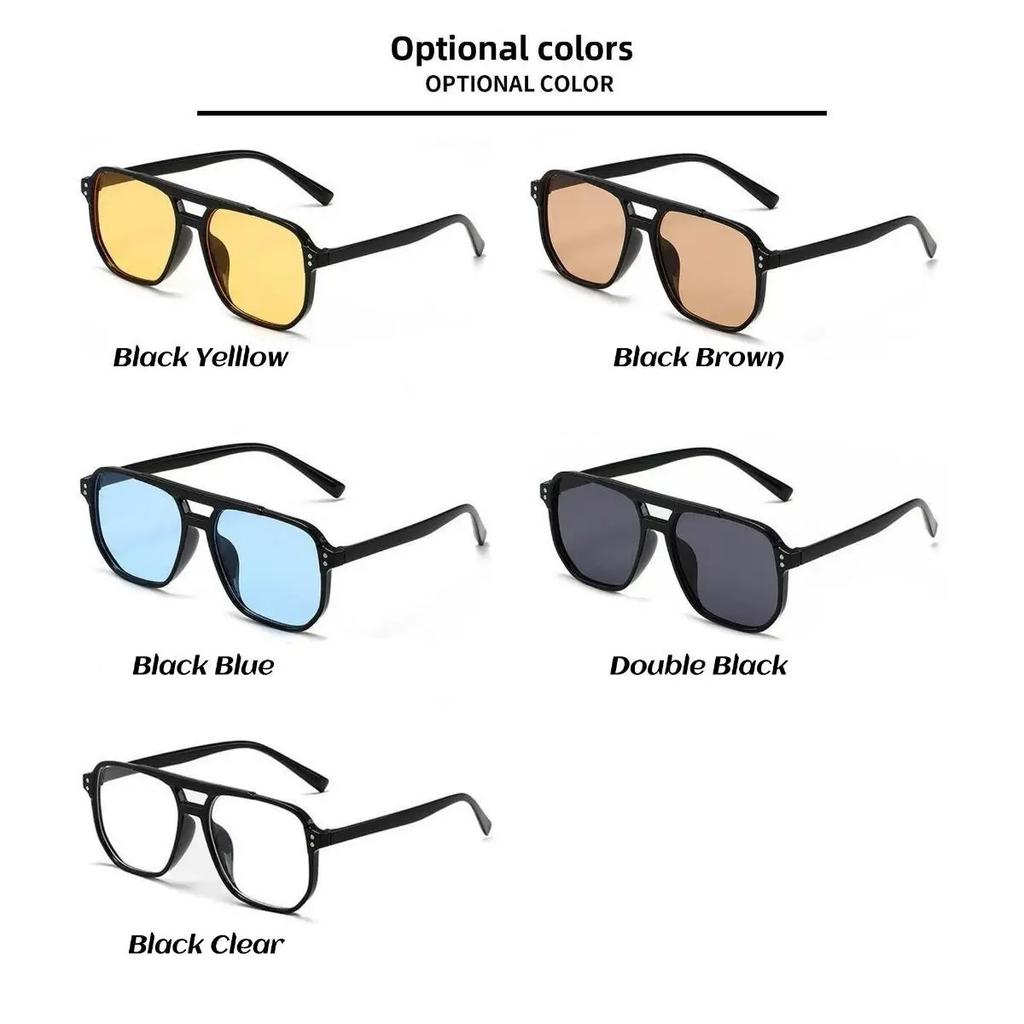 Retro Pilot Sunglasses Uv400 Shade Men Women Driving Glasses Square Fashion Hip Pop Punk Style Outdoor Sports Aviator Eyewear