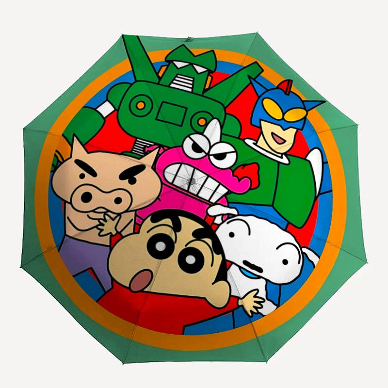 

1pc Crayon Shin chan Characters Automatic Open/Close Folding Cute Umbrella, Windproof 8 Rib Construction, Lightweight Travel Umbrella