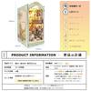 Moin Moin Dollhouse Miniature DIY Kit Book-Shaped Paper Craft Bookend with LED Light Country Scene Flowers Cat