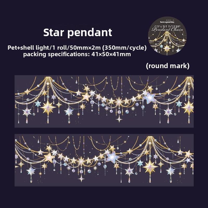 PET Tape Vintage Butterfly Starlight Pendant Decorative For DIY Journal Scrapbooking Collage Gift Wrapping Stationery PET Tape