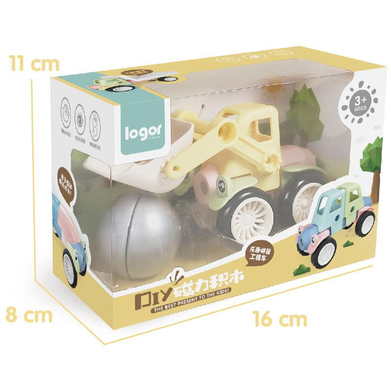 

Креативна дитяча магнітна машинка, будівельні блоки, ранній розвиток, магнітна збірка, інженерна машина, іграшковий набір 16*8*11 cm жовтий