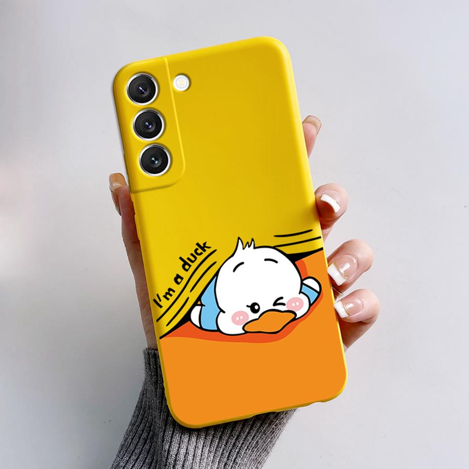 For Samsung Galaxy S22 S 22 Plus S22 Ultra S22+ Case Soft Slim Cute Bear Cartoon Frog Candy Painted Back Cover Funda Bumper Bags