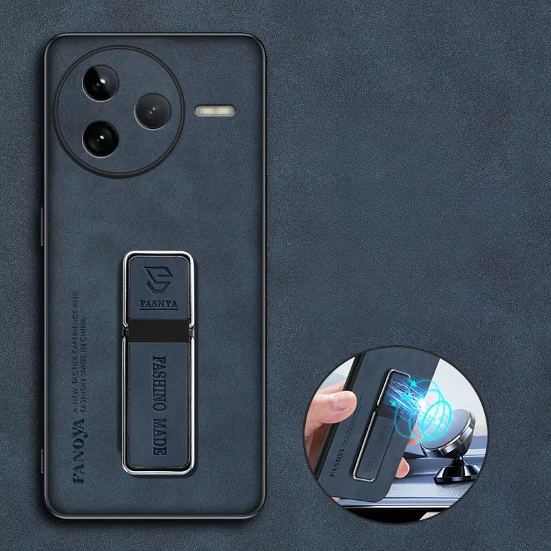 

Чехол из овчины для POCO F7 Ultra F7pro, роскошный матовый силиконовый бампер, держатель подставки, задняя крышка для POCO F7ultra for POCO F7 pro синий