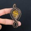Tigerauge, Schwarzer Onyx Handgefertigter Kupferdraht-Wrap-Anhänger 3,54 y9d85