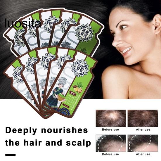 10Pcs 20ML Ginger Shampoo, Anti Hair Loss Gentle Men Women Baldness Treatment Hair Care Natural Ginger Plant Extract Hair Regrowth Shampoo