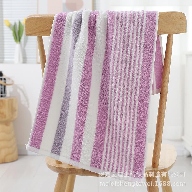 

Полотенце из чистого хлопка с цветной полосой Мягкое и быстро впитывающее воду пряденое полотенце в полоску с возможностью печати для защиты труда 34*74cm