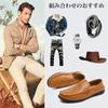 [Sunny Holiday] Men's Lightweight Driving Shoes, Slip-on Shoes, Two Ways To Wear, Classic, Work Shoes, Moccasin Style, Brown, 26.0CM