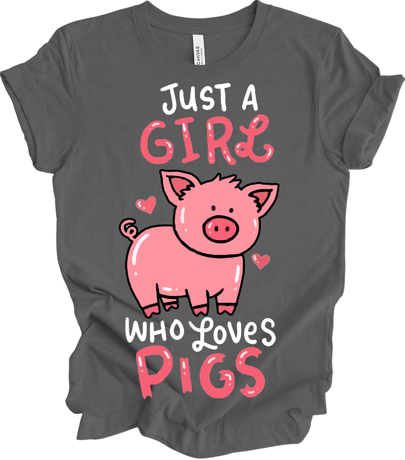 Just a Girl Who Loves Pigs Cute Pig T-Shirt XXXXL