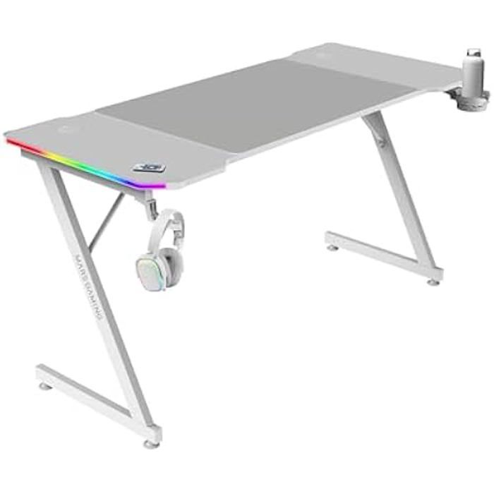 Bureau Gaming - MARS GAMING - MGD-X140RGB - Éclairage ARGB - Surface 140x60 Cm - Supports Casque Et Boisson