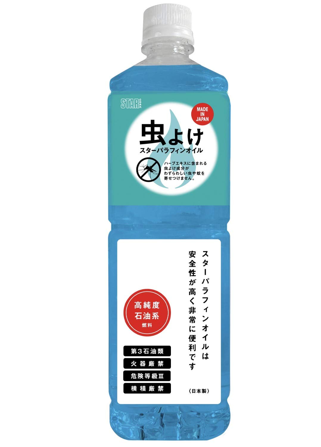 

STAR Paraffin Oil for Outdoor Camping Lanterns, Insect Repellent Half, 1L [Made in Japan] 12775