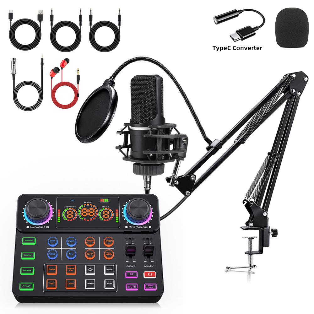 X1 Large Diaphragm Microphone & Sound Card Set with Boom Arm for Streaming