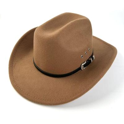 Western Cowboy Hat Woolen Top Hat Big Eave Hat Ethnic Style Jazz Hat Tide