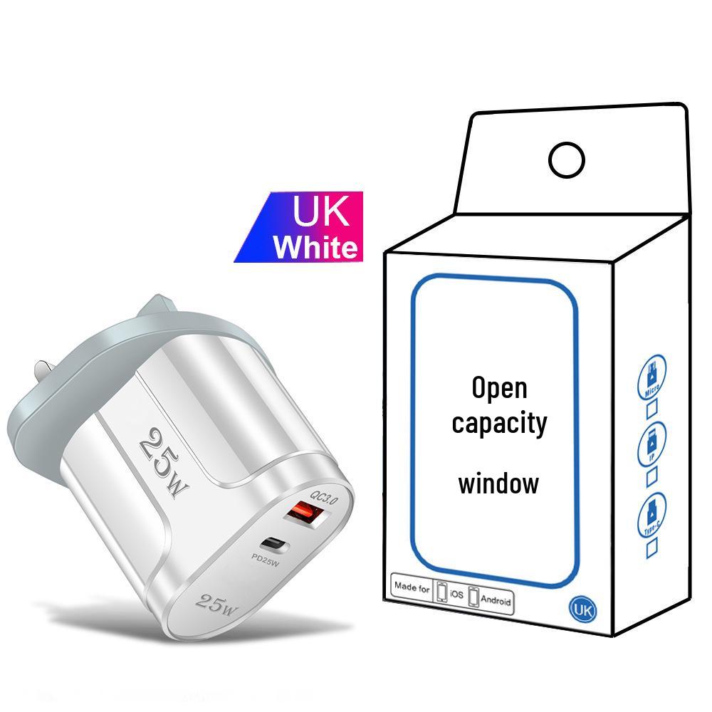 QC3.0+PD 25W Fast Charger with EU/US/UK Plugs