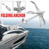 For Marine Yacht Folding Anchor Kayak Canoe 2.5KG/3.2KG Cast Aluminum Boat Folding Grapnel Anchor Docking Hardware