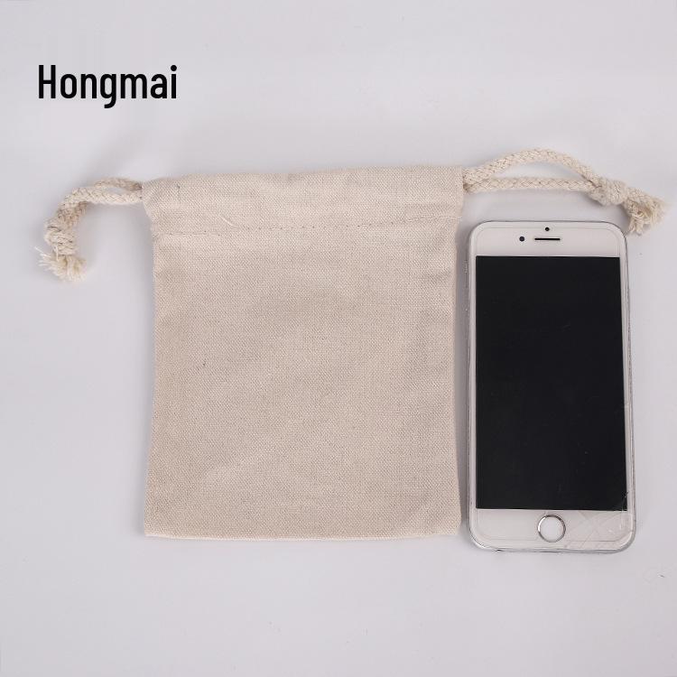 Custom Canvas & Linen Drawstring Gift Bag for Christmas Storage