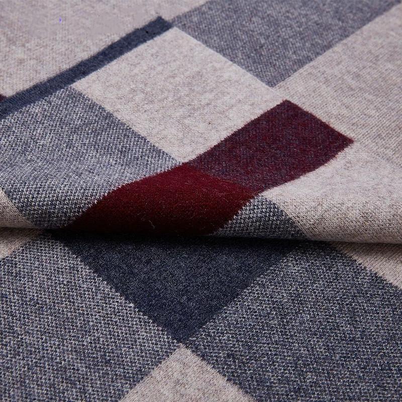 Gentlemen 100% Pure Wool Scarf For Men Birthday Gift Winter Warm Scarf 180*30Cm