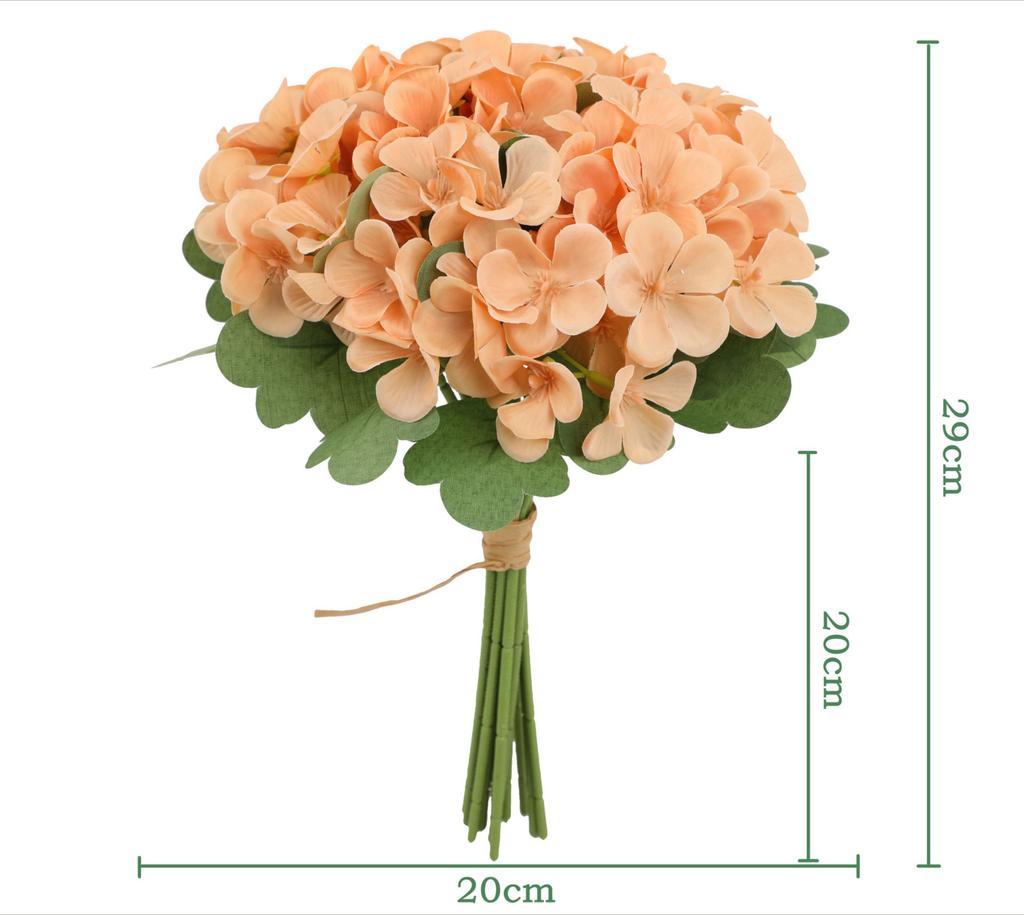 12 Stück Simulation Hortensie künstliche Blume Wohnzimmer Ornament Dekoration Hochzeitsstrauß Bankettsaal Landschaftsgestaltung Kunststoff