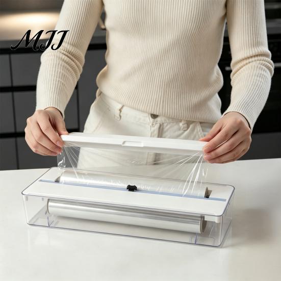 Modular Kitchen Drawer Dividers Aluminum Foil Dispenser, Adjustable Sliding Cut Organizer, Non-slip Base Gadgets for Organization Large Capacity