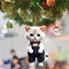 Creative Christmas Cat Car Charm Acrylic Cute Backpack Decoration For Auto Styling