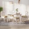 Seat Cushion Set 4 pcs Cream 40 x 40 x 12 cm Fabric