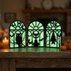 No-assembly Halloween Party Decor Glow-in-the-Dark Table Decoration, Witch Ghost Silhouette Design, Decorations Foldable Luminous Ornament,