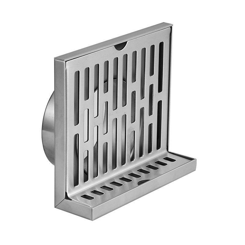 304 Stainless Steel L-Shaped Floor Drain for Hotel Bathroom, Side Outlet, DN50, 5-Inch, Thickened Wall.